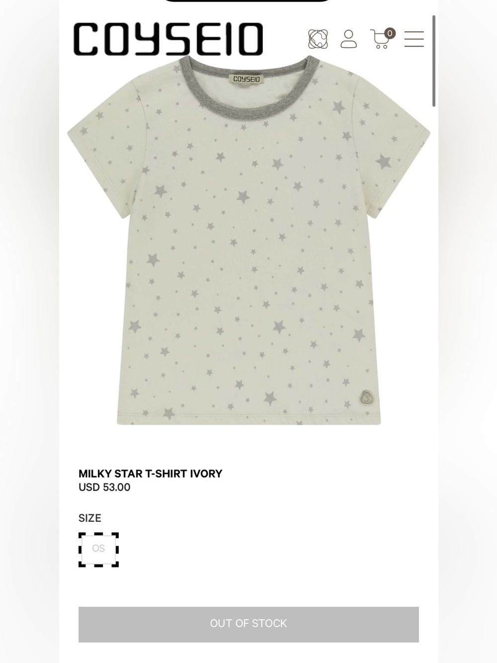 COYSEIO MILKY STAR T-SHORT IVORY